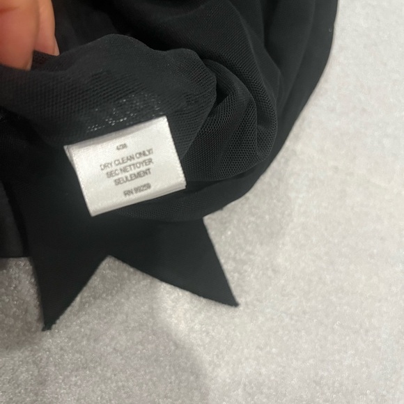 [US4]Vera Wang collection Gray Black Silk Blend Ruched Tie Sheath Dress Satin - Picture 4 of 9